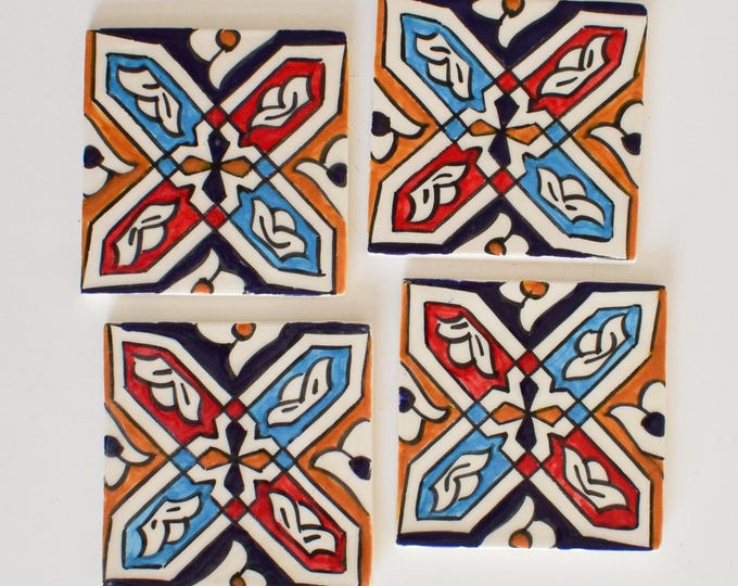10x10Cm Ceramic Tile,  Moroccan Ceramic Tiles, Handpainted Piece of Ceramic, Ceramic Wall, Decorative Wall.