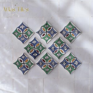5x5 Cm Ceramic Tile,  Moroccan Ceramic Tiles, Handpainted Piece of Ceramic, Ceramic Wall, Decorative Wall.