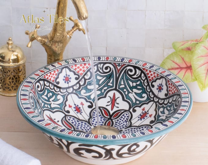 Handmade Ceramic sink  ,Hand painted bathroom ceramic washbasin,Bathroom Equipement,Custom Luxury handmade counter top basin,