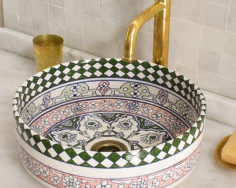 Ceramic Sink for Bathroom 100% Handmade,Best Deals Etsy,Vessel Sink,Custom Sink Vanity,Pottery Handmade Sinks for Bathroom Decoration.