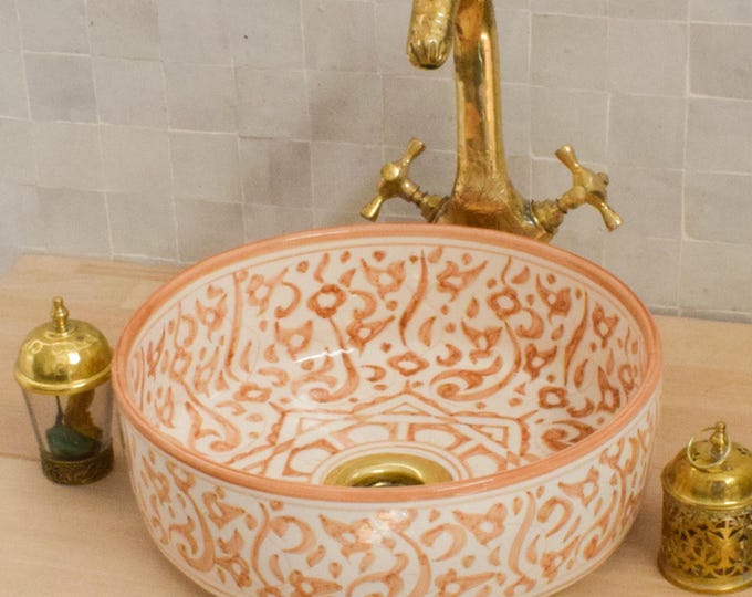 Ceramic Sink for Bathroom 100% Handmade,Best Deals Etsy,Vessel Sink,Custom Sink Vanity,Pottery Handmade Sinks for Bathroom Decoration.