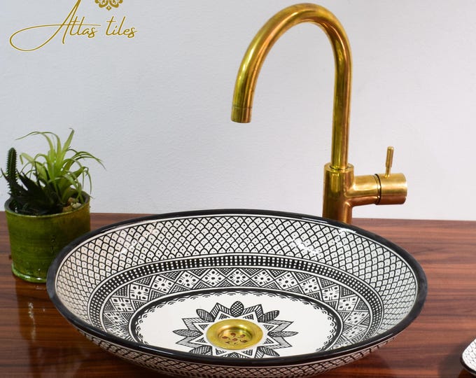Ceramic Sink for Bathroom 100% Handmade,Best Deals Etsy,Vessel Sink,Custom Sink Vanity,Pottery Handmade Sinks for Bathroom Decoration.