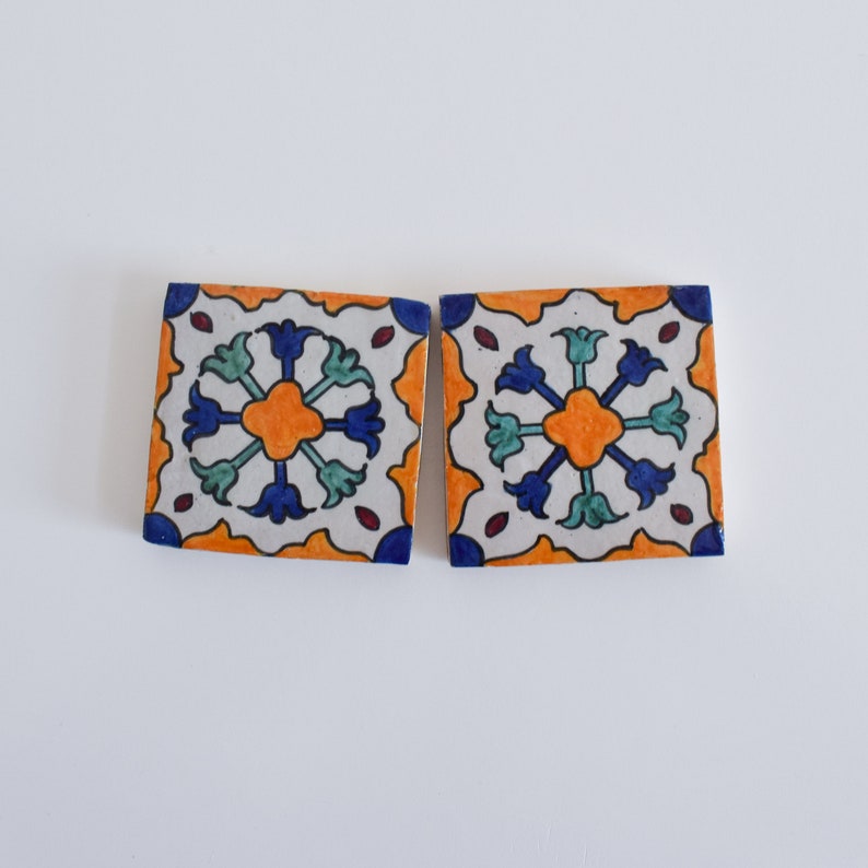 Carrelage céramique 10 x 10 cm, carreaux de céramique marocains, pièce de céramique peinte à la main, mur en céramique, mur décoratif. image 5