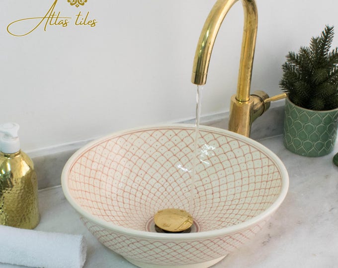 Ceramic Sink for Bathroom 100% Handmade,Best Deals Etsy,Vessel Sink,Custom Sink Vanity,Pottery Handmade Sinks for Bathroom Decoration.