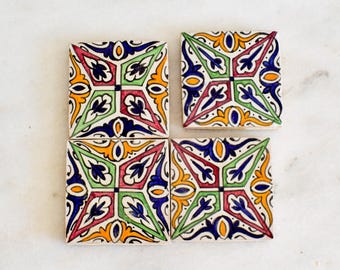 10x10Cm Ceramic Tile,  Moroccan Ceramic Tiles, Handpainted Piece of Ceramic, Ceramic Wall, Decorative Wall.