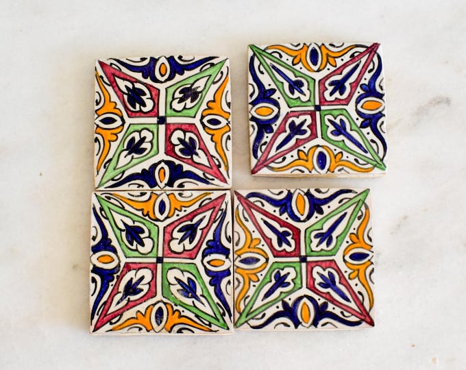 10x10Cm Ceramic Tile,  Moroccan Ceramic Tiles, Handpainted Piece of Ceramic, Ceramic Wall, Decorative Wall.