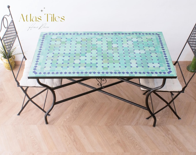 The Magical Garden Table,Moroccan Terracotta,Bright Color,Special Offer,Personalized Tile Design,Handcrafted Table,Round Table,Free Shipping
