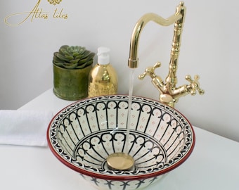 Ceramic Sink for Bathroom 100% Handmade,Best Deals Etsy,Vessel Sink,Custom Sink Vanity,Pottery Handmade Sinks for Bathroom Decoration.