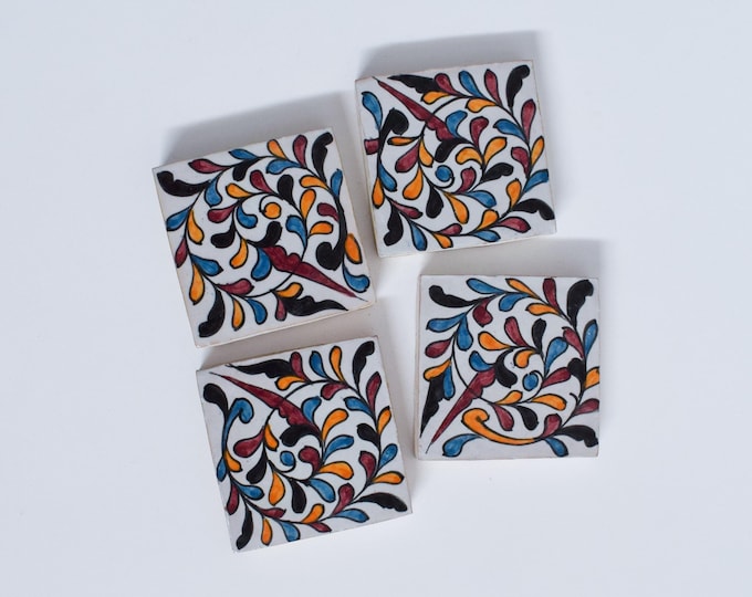10x10Cm Ceramic Tile,  Moroccan Ceramic Tiles, Handpainted Piece of Ceramic, Ceramic Wall, Decorative Wall.
