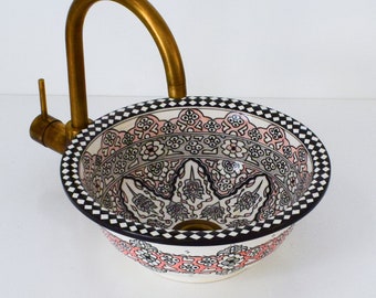 Ceramic Sink for Bathroom 100% Handmade,Best Deals Etsy,Vessel Sink,Custom Sink Vanity,Pottery Handmade Sinks for Bathroom Decoration.