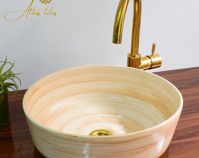 Ceramic Sink for Bathroom 100% Handmade,Best Deals Etsy,Vessel Sink,Custom Sink Vanity,Pottery Handmade Sinks for Bathroom Decoration.