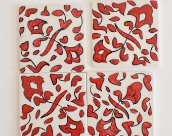 10x10Cm Ceramic Tile,  Moroccan Ceramic Tiles, Handpainted Piece of Ceramic, Ceramic Wall, Decorative Wall.