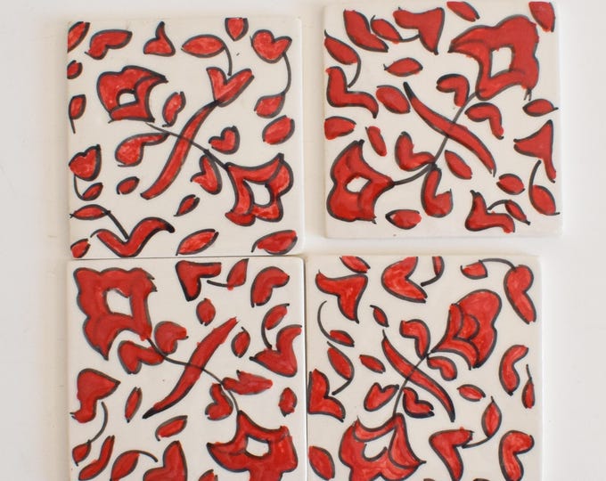 10x10Cm Ceramic Tile,  Moroccan Ceramic Tiles, Handpainted Piece of Ceramic, Ceramic Wall, Decorative Wall.