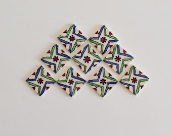 5x5 Cm Ceramic Tile,  Moroccan Ceramic Tiles, Handpainted Piece of Ceramic, Ceramic Wall, Decorative Wall.