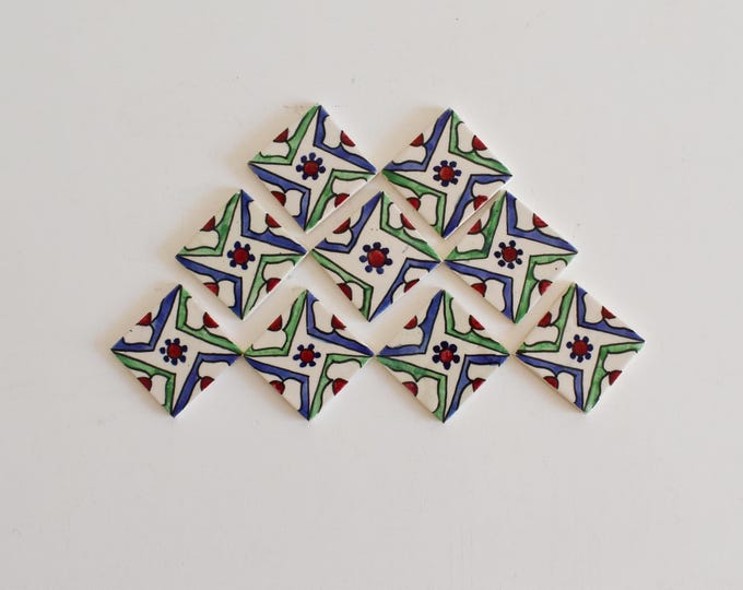 5x5 Cm Ceramic Tile,  Moroccan Ceramic Tiles, Handpainted Piece of Ceramic, Ceramic Wall, Decorative Wall.