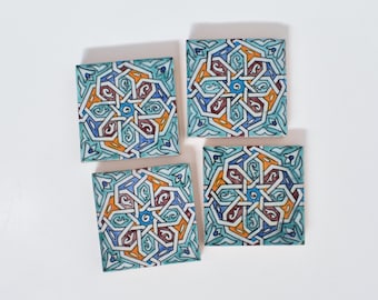 10x10Cm Ceramic Tile,  Moroccan Ceramic Tiles, Handpainted Piece of Ceramic, Ceramic Wall, Decorative Wall.