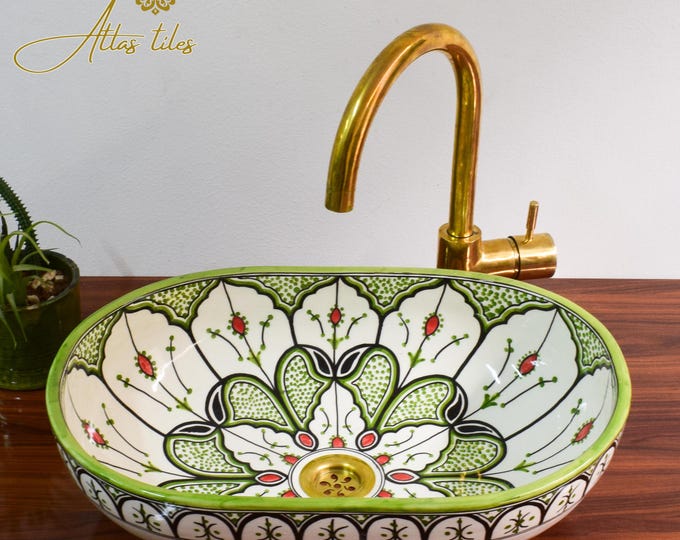 Ceramic Sink for Bathroom 100% Handmade,Best Deals Etsy,Vessel Sink,Custom Sink Vanity,Pottery Handmade Sinks for Bathroom Decoration.