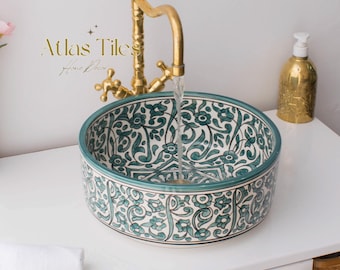 Ceramic Sink for Bathroom 100% Handmade,Best Deals Etsy,Vessel Sink,Custom Sink Vanity,Pottery Handmade Sinks for Bathroom Decoration.