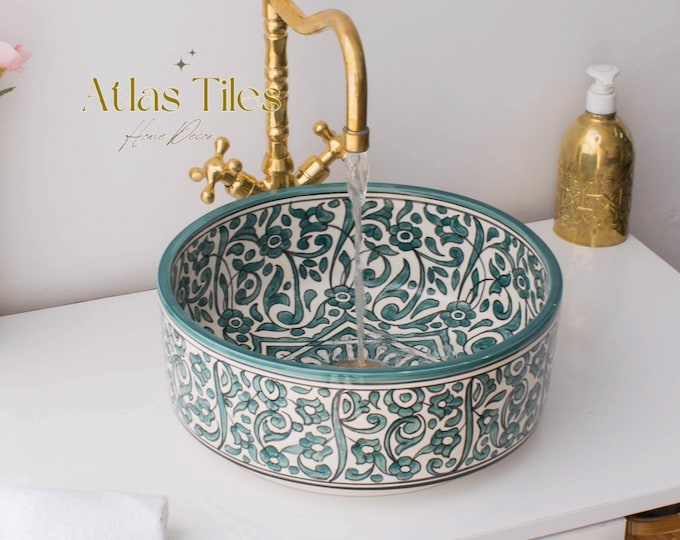 Ceramic Sink for Bathroom 100% Handmade,Best Deals Etsy,Vessel Sink,Custom Sink Vanity,Pottery Handmade Sinks for Bathroom Decoration.
