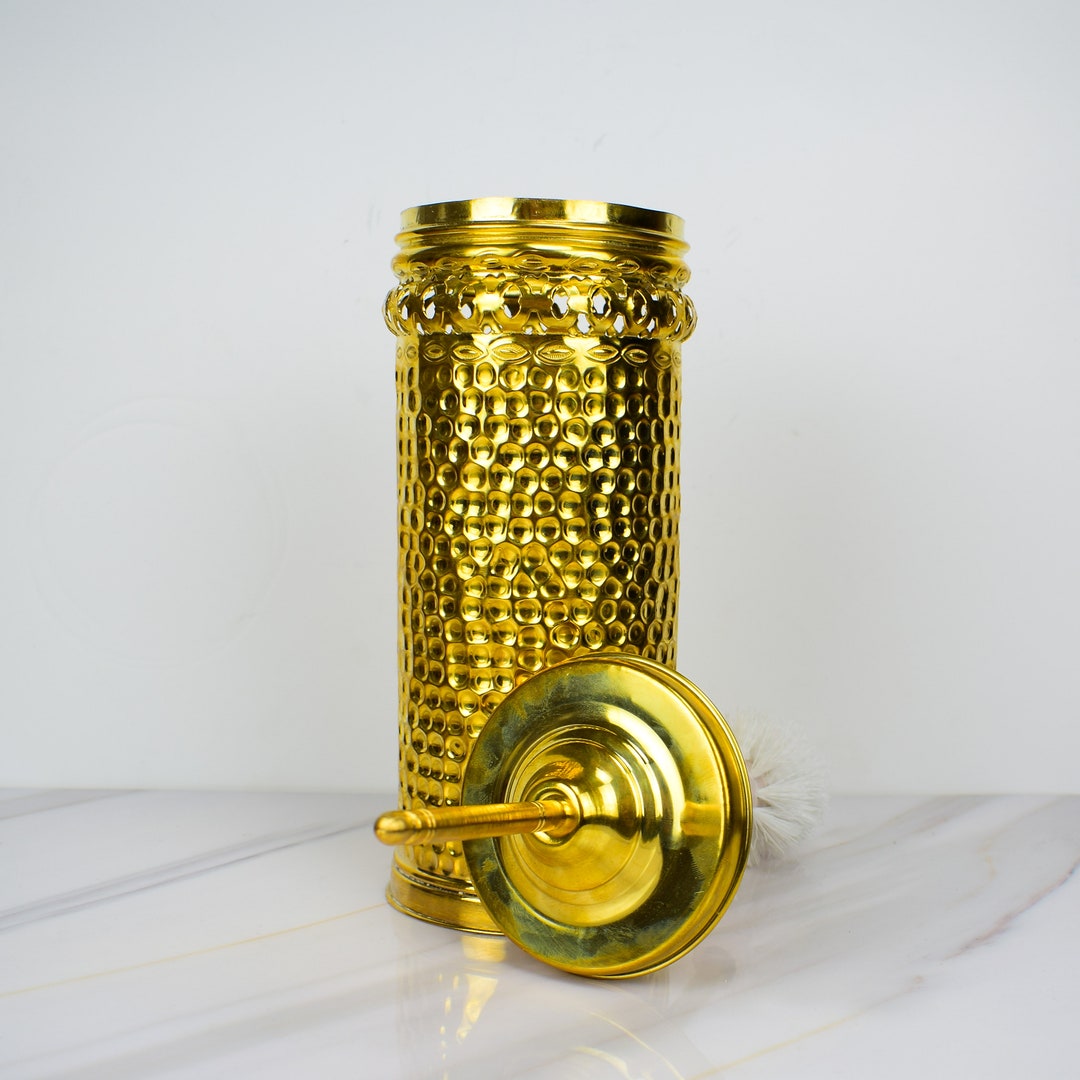 Unlacquered Brass Toilet Brush Toilet Brush Set Antique Etsy