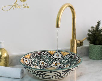 Ceramic Sink for Bathroom 100% Handmade,Best Deals Etsy,Vessel Sink,Custom Sink Vanity,Pottery Handmade Sinks for Bathroom Decoration.