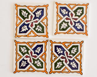 10x10Cm Ceramic Tile,  Moroccan Ceramic Tiles, Handpainted Piece of Ceramic, Ceramic Wall, Decorative Wall.