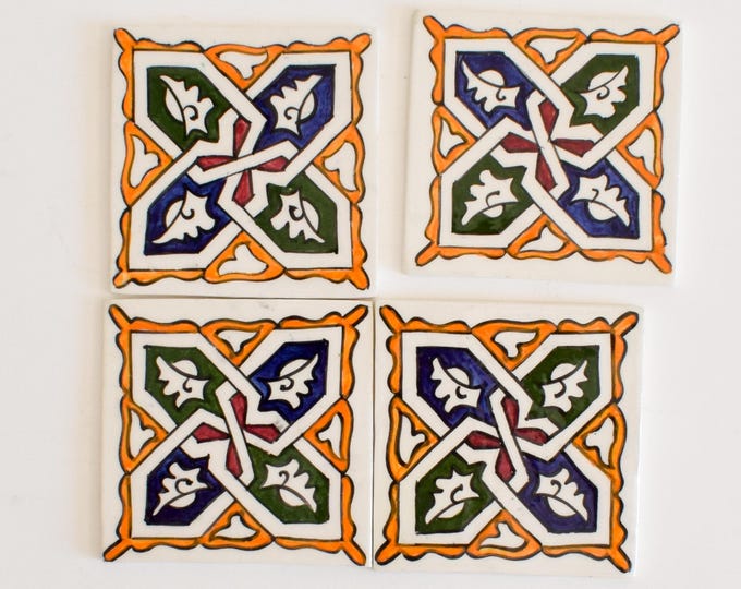 10x10Cm Ceramic Tile,  Moroccan Ceramic Tiles, Handpainted Piece of Ceramic, Ceramic Wall, Decorative Wall.
