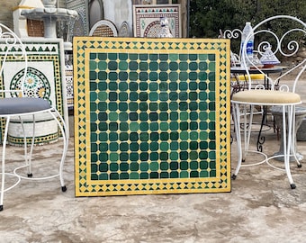 Dinner Table Handmade with Moroccan Tile, Kitchen Table Set, Rectangular / Square Kitchen Table, Dinning Room Table, Coffee Table