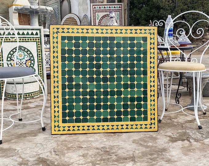 Dinner Table Handmade with Moroccan Tile, Kitchen Table Set, Rectangular / Square Kitchen Table, Dinning Room Table, Coffee Table