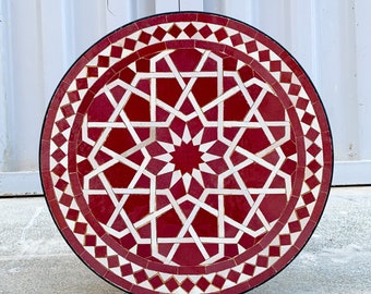 Mosaic Round Table handmade with natural Colors l Moroccan Table l Amazing Coffee & Dinner Mosaic Table l Customizable Designs