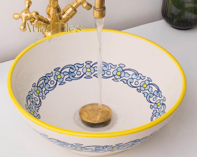 Handmade Ceramic sink  ,Hand painted bathroom ceramic washbasin,Bathroom Equipement,Custom Luxury handmade counter top basin,