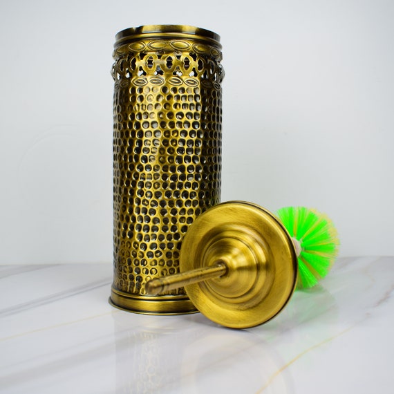 Unlacquered Bronze Toilet Brush Toilet Brush Set Antique Bronze Brush Basket for Your Bathroom Decor Toilet Brush and Holder Etsy UK