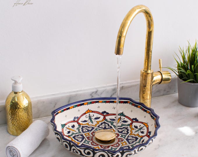 Ceramic Sink for Bathroom 100% Handmade,Best Deals Etsy,Vessel Sink,Custom Sink Vanity,Pottery Handmade Sinks for Bathroom Decoration.