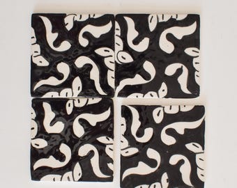 10x10Cm Ceramic Tile,  Moroccan Ceramic Tiles, Handpainted Piece of Ceramic, Ceramic Wall, Decorative Wall.
