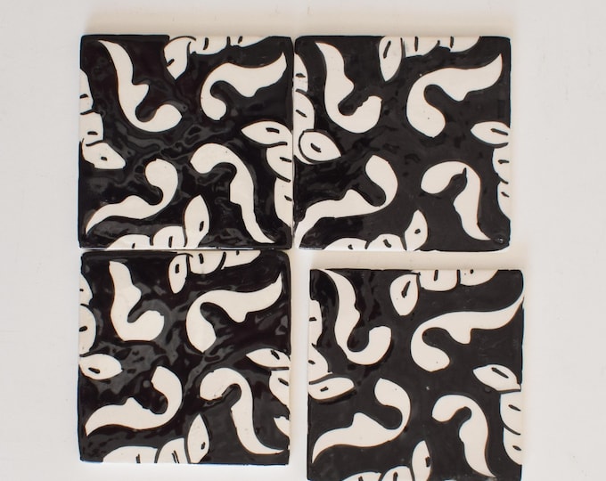10x10Cm Ceramic Tile,  Moroccan Ceramic Tiles, Handpainted Piece of Ceramic, Ceramic Wall, Decorative Wall.