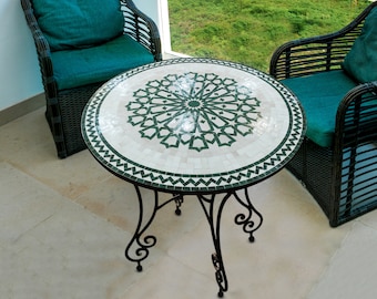 Moroccan Mosaic Table for Outdoor Patio,Ceramic Table,Indoor Mosaic Customizable Table,Patio Design,Handcrafted Table,Dinner & Coffee Table