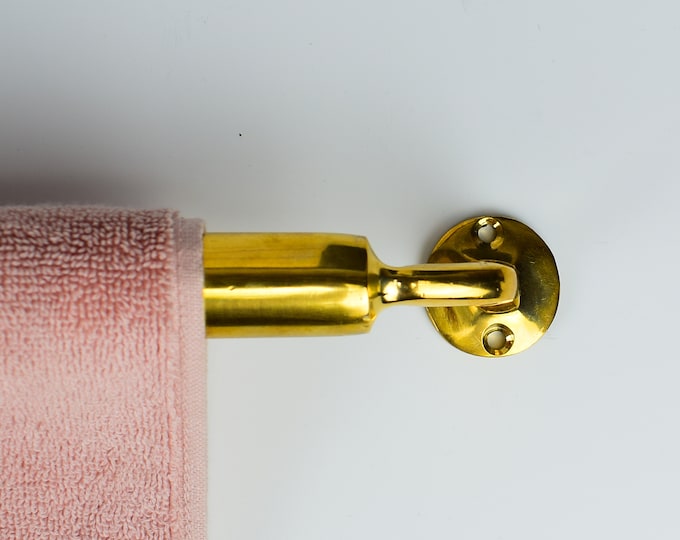 Unlacquered Brass Towel Bar, Handmade Towel Rail, Mid Age Style, Andalousian Style, Moroccan Style,brass towel holder bathroom