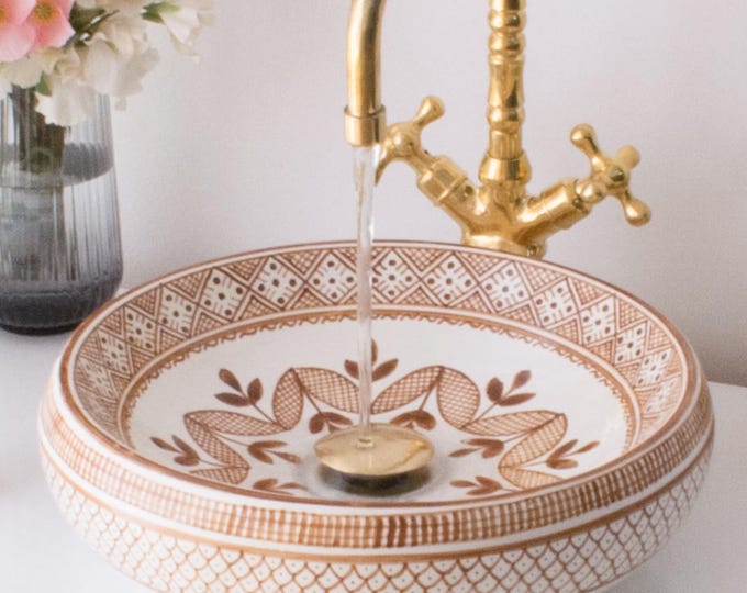 Ceramic Sink for Bathroom 100% Handmade,Best Deals Etsy,Vessel Sink,Custom Sink Vanity,Pottery Handmade Sinks for Bathroom Decoration.