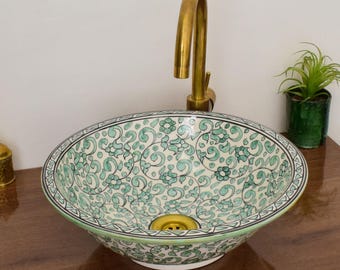 Ceramic Sink for Bathroom 100% Handmade,Best Deals Etsy,Vessel Sink,Custom Sink Vanity,Pottery Handmade Sinks for Bathroom Decoration.