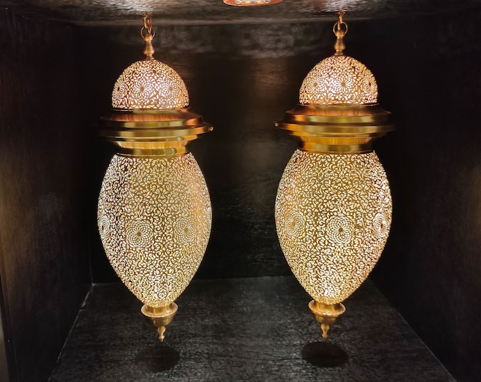 Personalized Pendant Brass Lightining, Moroccan Brass Lamp, Handmade Brass Lamp, Dinner room Light, Magestic Lantern Shade