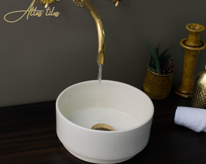Ceramic Sink for Bathroom 100% Handmade,Best Deals Etsy,Vessel Sink,Custom Sink Vanity,Pottery Handmade Sinks for Bathroom Decoration.