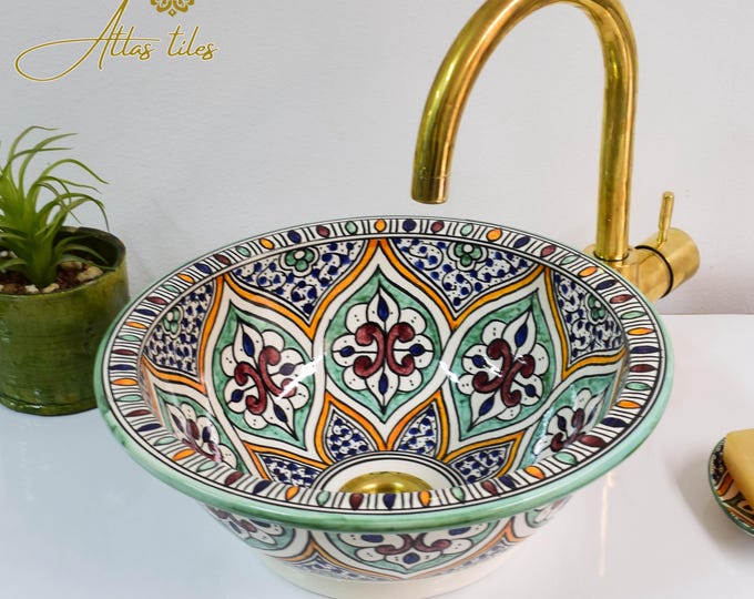 Ceramic Sink for Bathroom 100% Handmade,Best Deals Etsy,Vessel Sink,Custom Sink Vanity,Pottery Handmade Sinks for Bathroom Decoration.