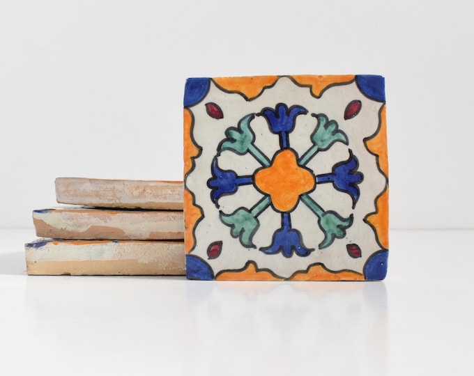 10x10Cm Ceramic Tile,  Moroccan Ceramic Tiles, Handpainted Piece of Ceramic, Ceramic Wall, Decorative Wall.