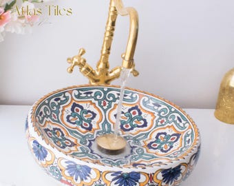 Ceramic Sink for Bathroom 100% Handmade,Best Deals Etsy,Vessel Sink,Custom Sink Vanity,Pottery Handmade Sinks for Bathroom Decoration.