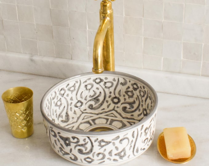 Ceramic Sink for Bathroom 100% Handmade,Best Deals Etsy,Vessel Sink,Custom Sink Vanity,Pottery Handmade Sinks for Bathroom Decoration.