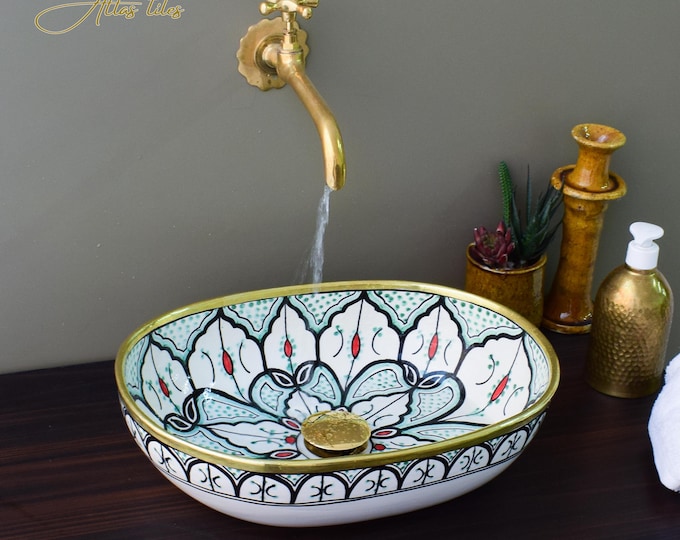Ceramic Sink for Bathroom 100% Handmade,Best Deals Etsy,Vessel Sink,Custom Sink Vanity,Pottery Handmade Sinks for Bathroom Decoration.