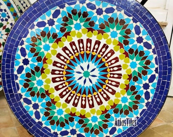 Cute Little Tile Table,Free Shipping,Ceramic Table, Amazing Indoor & Outdoor Mosaic, Personalized Tile Design,Handcrafted Table,Round Table,