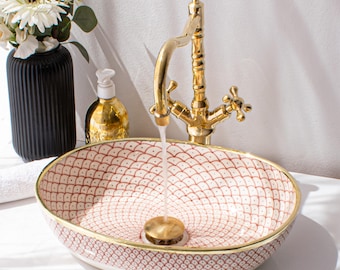 Ceramic Sink for Bathroom 100% Handmade,Best Deals Etsy,Vessel Sink,Custom Sink Vanity,Pottery Handmade Sinks for Bathroom Decoration.