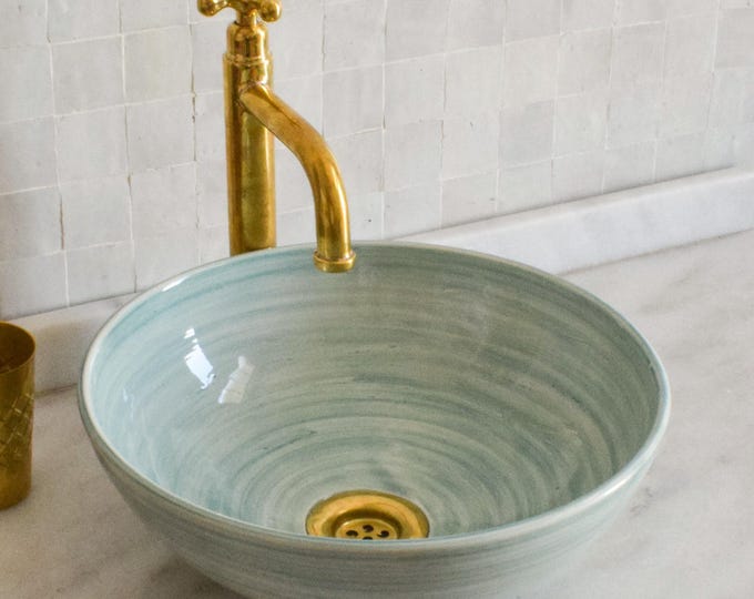 Ceramic Sink for Bathroom 100% Handmade,Best Deals Etsy,Vessel Sink,Custom Sink Vanity,Pottery Handmade Sinks for Bathroom Decoration.