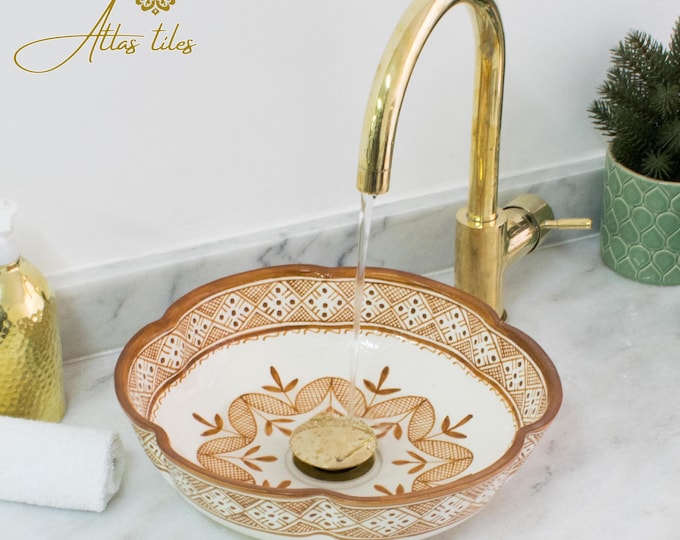 Ceramic Sink for Bathroom 100% Handmade,Best Deals Etsy,Vessel Sink,Custom Sink Vanity,Pottery Handmade Sinks for Bathroom Decoration.